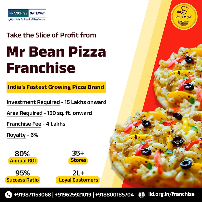 the most profitable small businesses. Explore exciting business opportunities with a manageable investment, making it an ideal choice for those seeking new business ideas. With Mr. Bean’s Pizza, you’re not just investing in a business; you’re investing in a recipe for success in the dynamic world of food business ideas